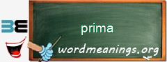 WordMeaning blackboard for prima